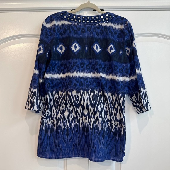 Chico's Size 8 Animal, Tie Dye, Boho Tunic - Picture 4 of 4